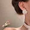 Aretes de Racimo de Flores con Perlas y Aguja Plateada, Aretes de Botón Dulces y Sencillos de Nicho, Pendientes de Gama Alta de Moda y Versátiles al por Mayor para Mujeres