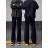 Pantalones Negros de Dobladillo Curvo Acampanados para Hombre, Nuevo de Primavera Cleanfit Adelgazantes, Pantalones de Traje Casual Versátiles Extensos