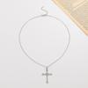 Collar coreano con cadena de suéter con cruz de ocho caracteres bañada en plata, joyería popular para niñas, joyería muy vendida en AliExpress.