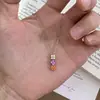 Um Colar Coração Paraíba Banhado a Ouro Prata Esterlina S925 Dual-Wear para Mulheres, Apresentando um Design de Trevo de Quatro Folhas e Flor Azul, Corrente para Clavícula