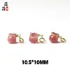 Bolsa de la Suerte Natural de Cristal de Fresa Pieza Tallada con Incrustaciones de Oro, Colgante de Bolsa de la Suerte, Accesorios para Joyería DIY al por Mayor