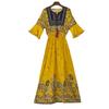 Vestido Estilo Étnico Verano Nuevo Rayón Bordado Cintura Adelgazante Yunnan Xinjiang Vestido de Viaje Mayoreo