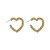 Pendientes de Estrella de Cinco Puntas Huecos, Aretes de Corazón, Pendientes Elegantes y Simples de Estilo Metálico, Pendientes de Estilo Estrella y Corazón de Nicho