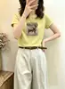 Camiseta de algodón acanalado para mujer, directo de fábrica, top ajustado de manga corta, exclusivo para venta al por mayor de verano