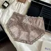 Bragas Sexys de Encaje Semi-Transparentes Caladas Estilo Francés para Mujer, Braguitas de Satén con Parches de Cintura Media y Entrepierna de Seda