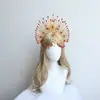 Europeu e Americano Transfronteiriço Dourado e Vermelho Cabeça de Virgem Vestido Halo Festa de Halloween Coroa de Anjo Pacote de Material para Headdress