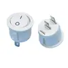 Diámetro de Agujero de 20 mm, Blanco, Parte Superior Redonda Parte Inferior Cuadrada, Kcd1 Redondo Blanco de 2 Pines 2 Posiciones Interruptor Basculante No Iluminado, Tipo Barco