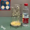 Base Luminosa Recargable de Vidrio con Flor Eterna y Luz, Caja Expositora de Flores Secas, Cubierta a Prueba de Polvo, Cubierta de Vidrio para Figuras