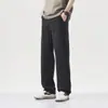 Pantalones Casuales Enbu Primavera y Verano Nuevo Estilo Lyocell Tencel Juventud Hombres Holgados Rectos Versátiles Pierna Ancha Seda de Hielo Pantalones Largos