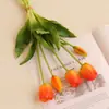 Tulipán de Látex Simulada de 5 Cabezas con Tacto de Mano Tulipán de Silicona Estilo Simple Decoración del Hogar Flor Falsa Simulada Venta al Por Mayor