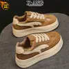 Sapatos de Algodão Quente Pelúcia Couro Genuíno Solado Grosso Cadarço Tênis de Skate Novos Outono/Inverno 2026 Versátil Casual Esportivo Sapatos Infantis