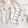 Meias de Renda com Boca Larga de Bolinhas para Mulheres, Meias de Algodão Outono e Inverno, Meias Largas com Borda Franzida, Meias Longas até a Panturrilha com Laço, Meias Femininas Estilo Coreano