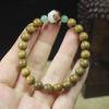 Pulsera de Sándalo Verde de 8 mm para Mujer con Loto Bodhi con Pulsera de Círculo Único Fragante para Hombres y Mujeres Madera Juego