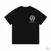 Marca de moda Comercio transfronterizo Mismo estilo Auténtico Ch Cro Croix Estampado de Cruz en el Frente y la Espalda Corte holgado Camiseta de manga corta para hombre y mujer