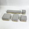 Caja de Joyería de Terciopelo Gris con Bordes Dorados, Hebilla Dorada y Esquinas Redondeadas, Caja de Joyería, Caja para Anillos, Caja para Collares, Caja para Pulseras, Al por Mayor en Stock