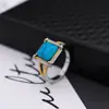 Anillo de diamantes turquesa bohemio de moda para mujer de Temu, gran oferta.