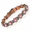 Pulseira Magnética Redonda Popular com Pedras Inteiras Transfronteiriça Moda Europeia e Americana Fecho de Linha Única Pulseira Magnética Antiestática para Mulheres em Estoque