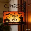 Nuevo producto transfronterizo: letrero de puerta de madera plano para Halloween, decoración de pared creativa, letrero de decoración navideña, venta al por mayor del fabricante