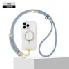 Cordão de Celular de Alta Qualidade com Duas Fivelas, Alça Longa Três-em-Um para Usar Cruzada no Corpo ou no Pescoço, Pulseira de Pulso Trançada Anti-Queda para Celular, Alça de Mochila