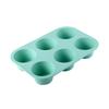 Molde de silicona para muffins, redondo, de 6 piezas, para tartas y pudines gruesos, para hornear pasteles, fabricante personalizado al por mayor