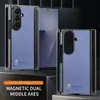 Funda adecuada para Samsung Z Trifold con Textura de Cuero y Eje Central Magnético, Cubierta Protectora Galaxy Zfold7