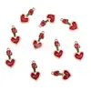 Acessórios de Joia em Forma de Coração Vermelho e Rosa DIY Pulseira Chaveiro Colar Liga Metálica Esmalte Pingente Acessórios