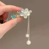 Clip para el pelo de borla corta retro inteligente nuevo de fábrica, tocado con perlas azul quemado, encanto clásico de palacio, venta al por mayor
