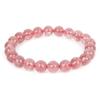 Pulsera de Cristal de Fresa Natural Rosa de Cristal Hecha a Mano para Joyería DIY de un Solo Círculo Pulsera de Cristal de Fresa Rojo Paloma