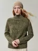 ¡Sencillo pero lujoso! Suéter 100% cachemir para mujer, con hilo texturizado, cuello semi-alto, tejido grueso y un nuevo diseño de manga raglán, perfecto como capa base