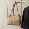 Moda Nova Primavera 2024 Bolsa Estampada Bolsa Feminina Bolsa de Ombro Texturizada Elegante Europeia e Americana Retrô Portátil Bolsa de Braço