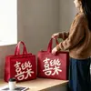 Sacola de presente não tecida feliz de ano novo, festival da primavera, super bolsa espessada, sacola de compras vermelha festiva personalizada