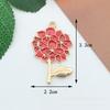 Accesorios de bricolaje Serie Roja Material de aleación Flor clásica Ins Pendientes Pulsera Llavero Colgante