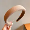 Diadema de Esponja Color Café Otoño Invierno para Mujer Estilo Coreano Uso Diario Versátil Diadema Alta para la Frente para Lavarse la Cara Atadura de Pelo Pinza para el Cabello