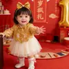 Hanfu Infantil para Meninas, Novo Estilo Primavera, Vestido para Bebê Menina de Um Ano, Vestido de Princesa para Festa de Aniversário, Vestido Tradicional Estilo Chinês