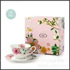 Juego de Tazas de Café Estilo Europeo Cerámica Taza y Platillo de Café Taza de Té Floral Té de la Tarde Juego de Té Caja de Regalo Creativa Regalo Estilo Tendencia Nacional