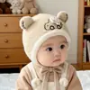 Gorro de Bebé Otoño Invierno Cálido Grueso Tejido Protección para Orejas Gorro de Felpa para Niños Niñas Recién Nacidos Meses Pequeños Lana Gorro Lindo