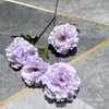 Nova flor de hibisco e peônia com 4 cabeças flor artificial fileira de flores de casamento decoração de casa fundo para fotografia