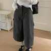 Foto Real 26 Novidades de Outono Roupas Femininas Coreanas Dongdaemun Roupas Femininas Alta Qualidade ins Casual Simples Cool Swag Calças Cargo de Sete Pontos