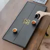 Minghao Pedra Dourada Negra Natural Tampo de Mesa Bandeja de Chá Grande Bandeja de Pedra Luxo Leve de Ponta Bandeja de Chá para Preparo de Chá Bandeja de Chá para Casa Suporte de Chá