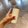 Taza de agua de acero inoxidable 304 de alta calidad, exquisita, popular, de alto valor, con incrustaciones de diamantes, vaso recto, mini, portátil, para acompañar, para mujeres