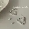 Pendientes de botón triangulares Ounihan de plata de ley S925 para mujer, estilo minimalista, nicho, geniales y elegantes, pendientes de alta gama