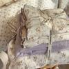 Juego de cuatro piezas de edredón de algodón coreano con estampado floral verde fresco de doble capa de calidad materna e infantil de clase A, sábana para dormir desnuda estilo ins
