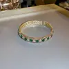 ¡Pulsera apilada de diamantes de colores! Pulsera de calabaza con circonita chapada en oro real, joyería de diseño niche estilo ins coreano para mujer