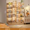 Estante pequena simples, estante de armazenamento de chão, prateleira de armazenamento de parede, estante de exibição para sala de estar/escritório, armário de armazenamento estreito ao lado da mesa
