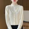 Suéter de Punto de Cuello Medio Alto para Mujer 2025, Suéter Base para Otoño e Invierno, Jacquard Estilo Nuevo, Falso Dos Piezas, Elegante y con Estilo de Invierno