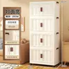 Armario de Almacenamiento Plegable de 40 cm para Uso Doméstico, No Requiere Instalación, Multicapa con Ruedas, Armario de Almacenamiento Móvil para Ropa y Snacks en la Sala de Estar