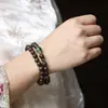 Pulsera de Ágata Negra Dragón Negro de los Cinco Elementos Doble Círculo 0.8 Nuevo Estilo Chino Tendencia Nacional Unisex Pulsera Cultural para Jugar Venta al por Mayor