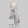 Bufanda de pata de gallo en blanco y negro para mujer, chal de cachemira a cuadros, con borlas, versión coreana, otoño e invierno, 2024, venta al por mayor