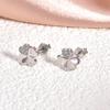 Pendientes de plata de ley S925 con forma de corazón, trébol de cuatro hojas y diamantes, ideales para regalar a tu novia.