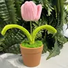 Palo retorcido Terminado Hecho a mano Bricolaje Pequeña maceta Girasol Tulipán Caqui Rosa Ramo Día del Maestro Temporada de Graduación